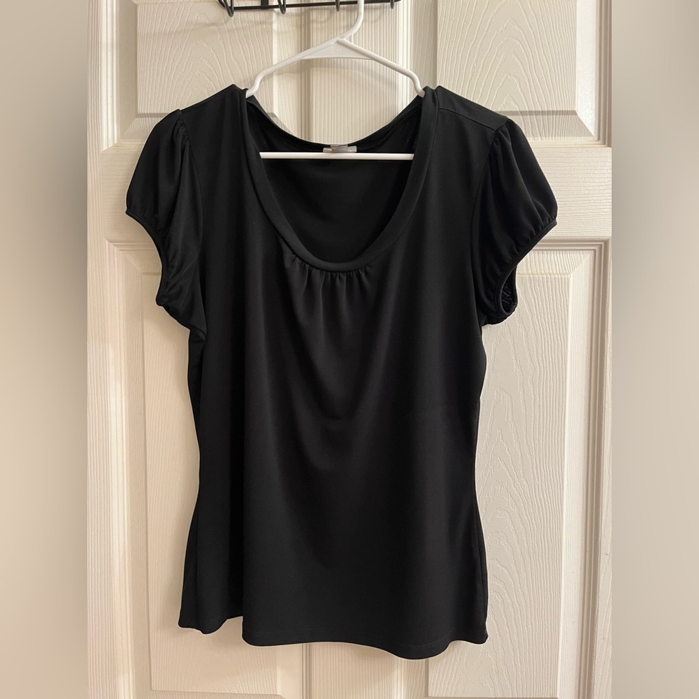 WORTHINGTON~BLACK CLASSIC BLOUSE~LG